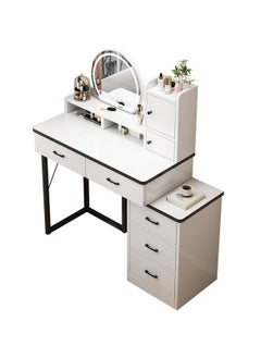 Buy Modern Minimalist Dressing Table for Bedroom with LED Mirror and Drawer Storage in Saudi Arabia
