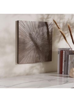 Buy Setia Starburst Design Wood Wall Art 45X2.5X45Cm- Silver in UAE