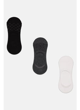 اشتري Men 3 Pair Knitted Invisible Socks, Black/Grey/White في الامارات