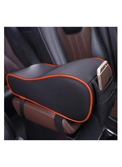 Buy Car Armrest Cushion Memory Foam American with High Quality Leather Cover and Phone Holder Suitable for Most Cars, Black in Egypt