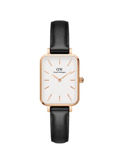 Buy Daniel Wellington Quadro Pressed Sheffield White Watches for Women with Black Italian Leather Strap 20*26mm in Saudi Arabia