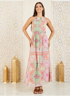 Buy Paisley AOP Halter Neck A-Line Maxi Dress in Saudi Arabia