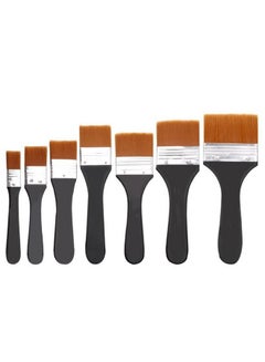 Buy Multi-Purpose Multi-Size Household Flat Artist Paint Brush Set of 7 in UAE