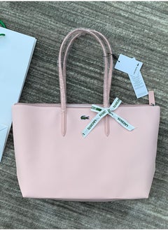 Buy Lacoste Women's Concept Fashion Versatile Large Capacity Zipper Handbag Tote Bag Shoulder Bag Large Size pink in Saudi Arabia