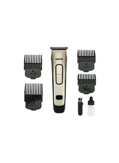 اشتري Geepas Rechargeable Hair Clipper GTR1383, Cordless Hair and Beard Trimmer with High Capacity Battery, Includes 4 Comb Attachments, Brush and Oil, Precision Steel Blade for Constant Cutting, Black and في الامارات