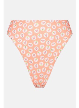 اشتري Women Floral Print Bikini Bottom, Peach Combo في الامارات