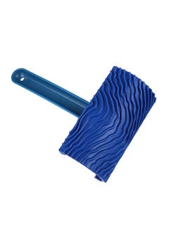 Buy Wood Grain Rubber Paint Roller With Handle Blue 16centimeter in Saudi Arabia