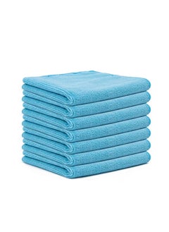 Buy Ultra fine fiber cleaning cloth, dishcloth kitchen towel tray, car wash kit, windows, surfaces, bathroom, reusable absorbent, universal, cleaning supplies -30 x 30 cm - blue (pack of 10 pieces) in Saudi Arabia