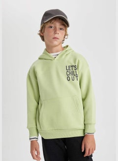 Buy Boy Oversize Fit Hooded Long Sleeve Knitted Sweatshirt in UAE
