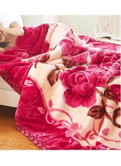 Buy Heavy winter blanket measuring 240 cm by 200 cm and weighing 3 kg. This blanket features a double-layer design with ultra-soft fabric made from high-quality materials. in Saudi Arabia