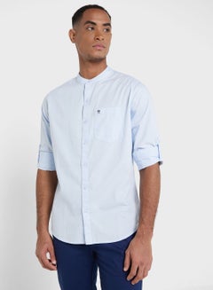 اشتري Thomas Scott Men Blue Pure Cotton Slim Fit Casual Shirt في الامارات