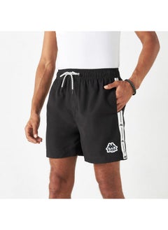 Buy Kappa Logo Detail Swim Shorts with Drawstring Closure and Pockets in UAE