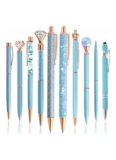 Buy 10 Pcs Ballpoint Pens Set Party Favors for Kids Blue Gifts Blue Pens for Women Girls Office Supplies School Supplies Black Ink Metal Crystal Diamond Pens in Saudi Arabia