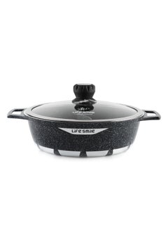 اشتري Shabu Shabu Pot with Lid Non Stick Granite Coating Shabu Shabu Hot Pot with Divider - 32 CM في الامارات