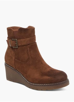 اشتري Women's Buckle Accent Ankle Boots with Zip Closure في الامارات