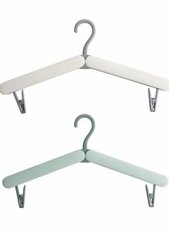 اشتري Foldable Coat Hangers, Portable Travel Collapsible Hangers with Clips, for Clothes and Coats, 2 Pcs في الامارات