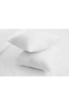 Buy Maestro Luxury Cushion Filler 100% Cotton Downproof outer fabric 400 grams with Microfiber filling with Single Cord Piping, Size: 45 x 45, White in UAE