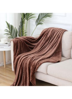 Buy Temperature Regulating Blanket Coral Blanket Soft Skin-Friendly Fiber Blanket Dark, 180 * 200cm Coffee in Saudi Arabia