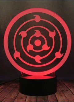 Buy Multicolor Naruto Legends Creative Logo Lamp 3D LED Uchiha Madara Rinnegan Eye Symbol Manga Night Light Touch Remote 16 Colors Lamp Anime Fans Kid Decor Flash Holiday Xmas Party Toy Present Gift in UAE