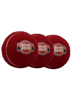 Buy SS Soft Pro Tennis Cricket Ball Red Pack of 3 in UAE