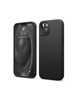 Buy Liquid Silicone Case For Apple iPhone 13 Case 6.1-inch Black in UAE