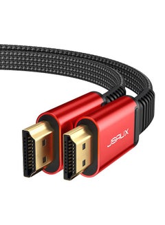 Buy 4K Hdmi Cable 10Ft Flat Slim Hdmi 2.0 Cable High Speed 18Gbps Hdmi To Hdmi Cord Support 3D 4K@60Hz 2160P Hd 1080P Audio Return(Arc) Ethernet Compatible With Uhd Tv Playstation Ps4 Ps3 Red in Saudi Arabia