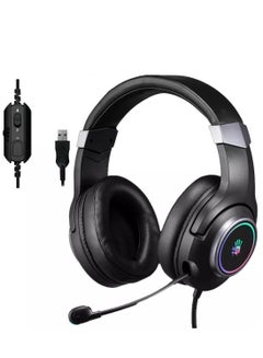 Buy G350 USB RGB Gaming Headset - 7.1 Surround Sound - 50MM Drivers - Metal Adjustable Headband  (Black) in Egypt