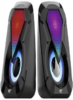 Buy Havit sk211 2.0 stereo channel electronic sports speaker with dynamic rgb lights,black, USB in Egypt