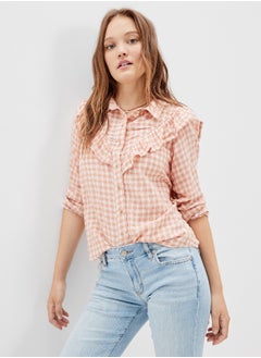 اشتري قميص AE Western Ruffle بأزرار في الامارات