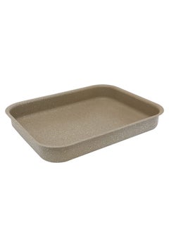 Buy Non-Stick Aluminum Rectangular Roasting Pan Beige in Saudi Arabia