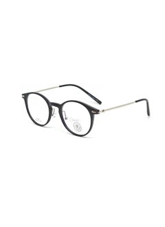 Buy Titanium blue light blocking eyeglass frame for mobile and Computer, Black-Silver Color in Saudi Arabia