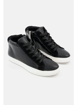 اشتري Women High Top Athletic Lace Up Casual Shoes, Black/White في الامارات