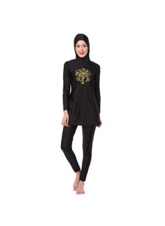 اشتري 2-Piece Sun Protection Conservative Swimwear Burkinis Set Black في الامارات