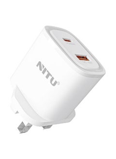 Buy 20W Type C Dual Port Wall Charger White in Saudi Arabia