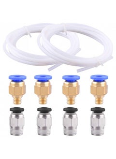 اشتري SIQUK 2 Pcs PTFE Teflon Tube (2M) 4 Pcs PC4-M6 Quick Fitting 4 Pcs PC4-M10 Straight Pneumatic Fitting Push to Connect for 3D Printer 1.75mm Filament في الامارات