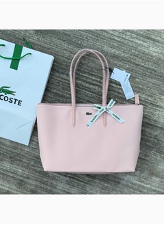 Buy Lacoste Women's Concept Fashion Versatile Large Capacity Zipper Handbag Tote Bag Shoulder Bag Large Size pink in Saudi Arabia