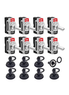 اشتري Toggle Switch, Waterproof Heavy Duty Toggle Switch, SPST 2 Pin Waterproof Toggle Witch 12V 20A, Heavy Duty ON Off Switch for Boat, Yacht, Vessels (8 Pcs) في الامارات