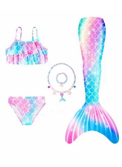 اشتري Girls Three-piece Children's Mermaid Swimsuit Mermaid Tail Swimsuit Mermaid Costume Swimwear (110 Sizes) في السعودية