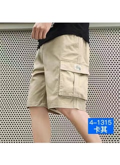 Buy Unisex Black Khaki Cargo Shorts Loose Summer Tooling pants (khaki) in Saudi Arabia