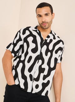 Buy Abstract AOP Resort Regular Fit Shirt in Saudi Arabia