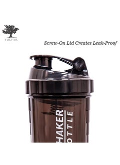 اشتري Sulfar Protein Shaker Bottles For Protein Mixes Spider Blender Bottle With Stainless Steel Ball-500ML 2 Twist On Cups For Protein Organizer Gym Bottle في الامارات