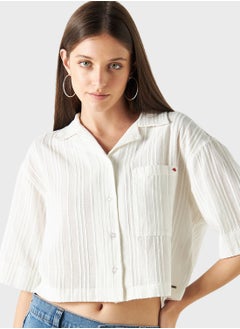 Buy Button Down Crop Shirt in UAE