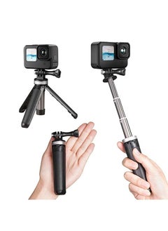 اشتري TELESIN Mini Tripod Selfie Stick Pole, Extendable Portable Camera Tripod Stand for GoPro Max Hero 12 11 10 9 8 7 6 5 Insta360 X2 X3 Go2 Go3 DJI Action 3 4 Accessories في الامارات