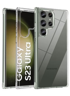 Buy Samsung Galaxy S23 Ultra 6.8 inch (2023) Crystal  Clear Transparent Case Anti Yellowing Military Ultra Thin Shock Absorption Anti Scratch Back Cover in UAE