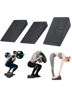 اشتري Squat Wedge Block Adjustable Non-Slip Squat Ramp Slant Board Calf Stretcher, Heavy Duty 3pcs Foam Foot Ankle Knee Stretcher Leg Extender, Incline Board Platform for Heel Elevated Squat and Calf Raise في الامارات