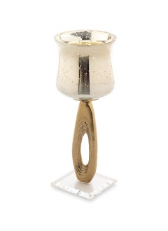 اشتري Dahab Candle Holder, Gold & Silver - 12x33 cm في الامارات