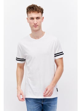 اشتري Men Crew Neck Short Sleeve Brand Logo T Shirt, White في الامارات