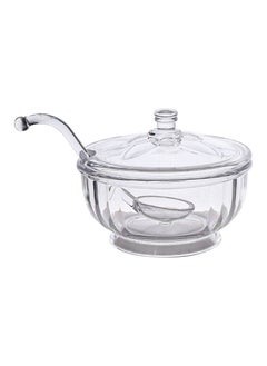 Buy Alhoora Clear Acrylic Sugar Bowl With Spoon Clear in UAE