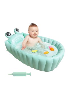 Buy Inflatable Baby Bathtub Portable Travel Bath Tub for Infants (Green) in UAE
