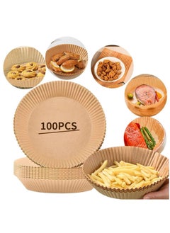 Buy 100pcs Air Fryer Disposable Non-Stick Parchment Paper Liners Round Food Grade Baking for Air Fryer in UAE